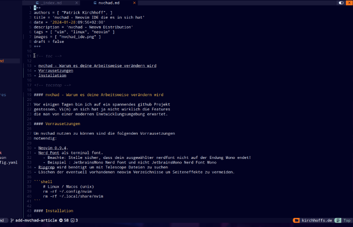 NvChad - Neovim Entwicklungsumgebung die es in sich hat